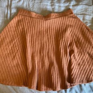 Rebdolls Ribbed Mini Skirt in Warm Orange